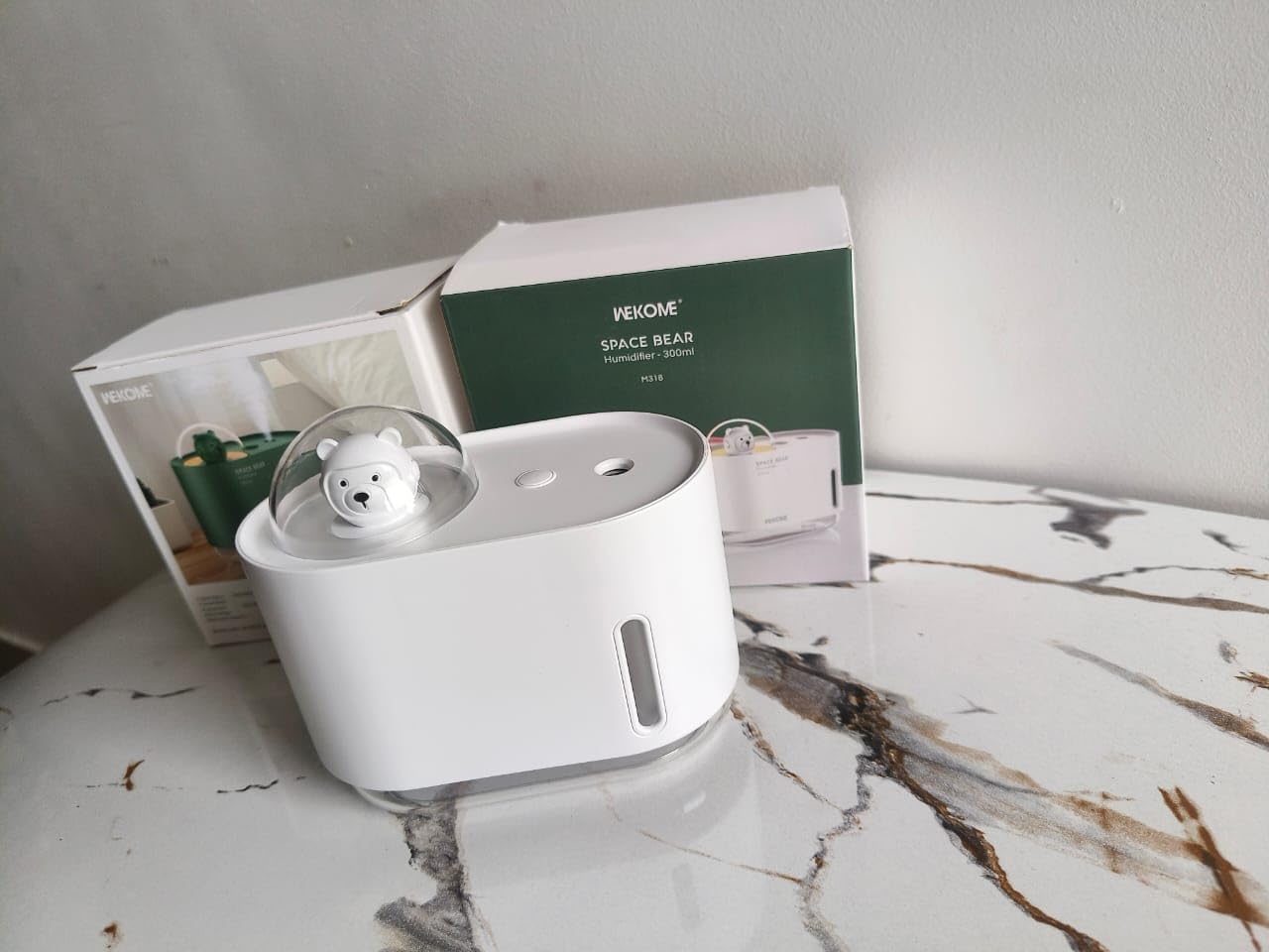 Alusters Space Bear Mini Humidifier, 360ml Capacity, White