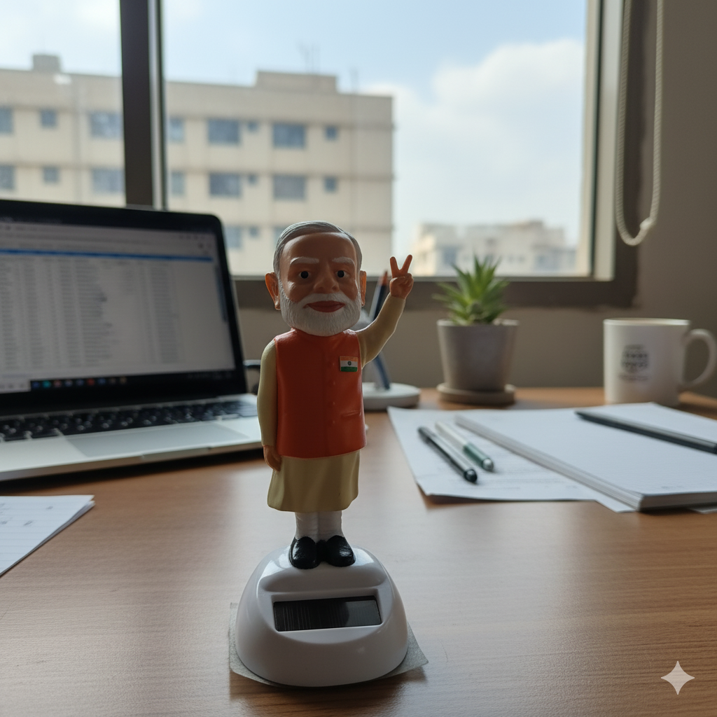 Alusters Politician Shree Narendra Modi Ji Solar Idol Bobblehead for Car Dashboard, Office Table,Home Decor| | Politician Statue for Gifting Kids,Family & Friends (Modi G)