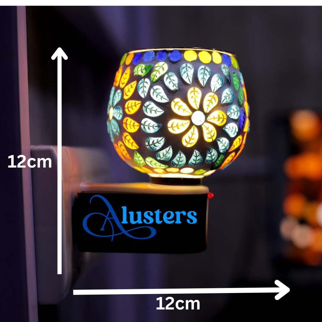 Alusters Multipurpose Kapoor Dani Night Lamp Aroma Burner Electric for Home, Office - Incense Burner, Kapur Burner, Dhoop Dani (Blue)
