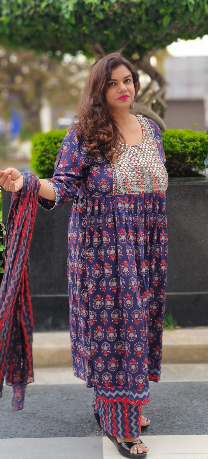 Elegant Naira Cut Kurta Suit Set for Women | Stylish Ethnic Wear with Dupatta