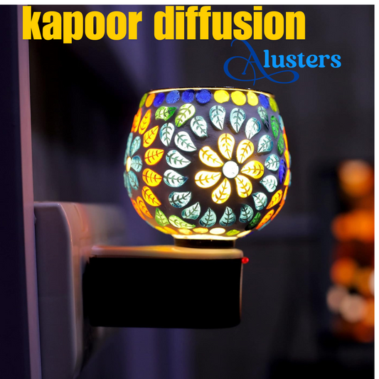 Alusters Multipurpose Kapoor Dani Night Lamp Aroma Burner Electric for Home, Office - Incense Burner, Kapur Burner, Dhoop Dani (Blue)