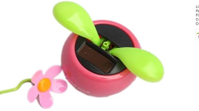 Alusters Solar Powered Dancing Flower, Pink Daisy in Orange Pot, Desktop Decoration (Pack of 2)