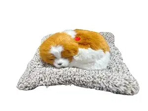 Alusters Sleeping Dog Car Dashboard Decor Puppy Figurine Sleeping Dog Ornament with Charcoal Cushion, Cute Car Interior Toy for Home Decor