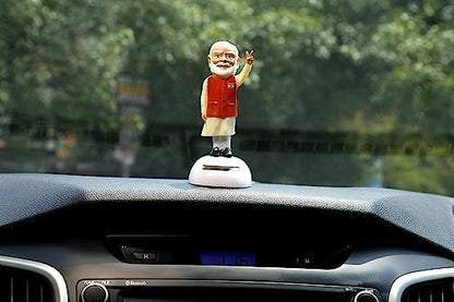 Alusters Politician Shree Narendra Modi Ji Solar Idol Bobblehead for Car Dashboard, Office Table,Home Decor| | Politician Statue for Gifting Kids,Family & Friends (Modi G)