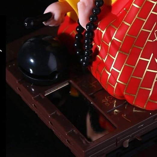 Alusters Solar Powered Sitting Buddha Statue - Shaking Head Buddha Monk Statue for Car Dashboard, Home & Office Desktop, Health Wealth & Prosperity, Peaceful Meditation