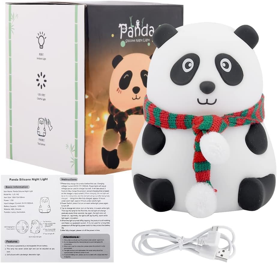 Touch Silicone Panda Light – Night Light for Kids, Girls & Boys