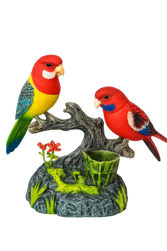 Alusters Beautiful Parrot Birds Pet Toy for Kids with Repeated Voice Music Clap Activation Light Effects Moving Chirping for Home Décor & Living Room - (Multicolor)