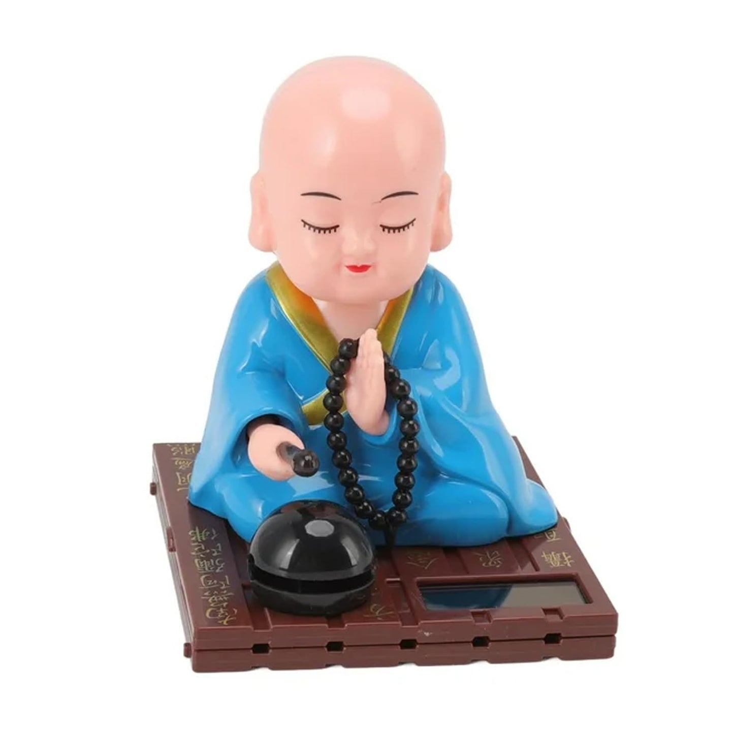 Alusters Solar Powered Sitting Buddha Statue - Shaking Head Buddha Monk Statue for Car Dashboard, Home & Office Desktop, Health Wealth & Prosperity, Peaceful Meditation