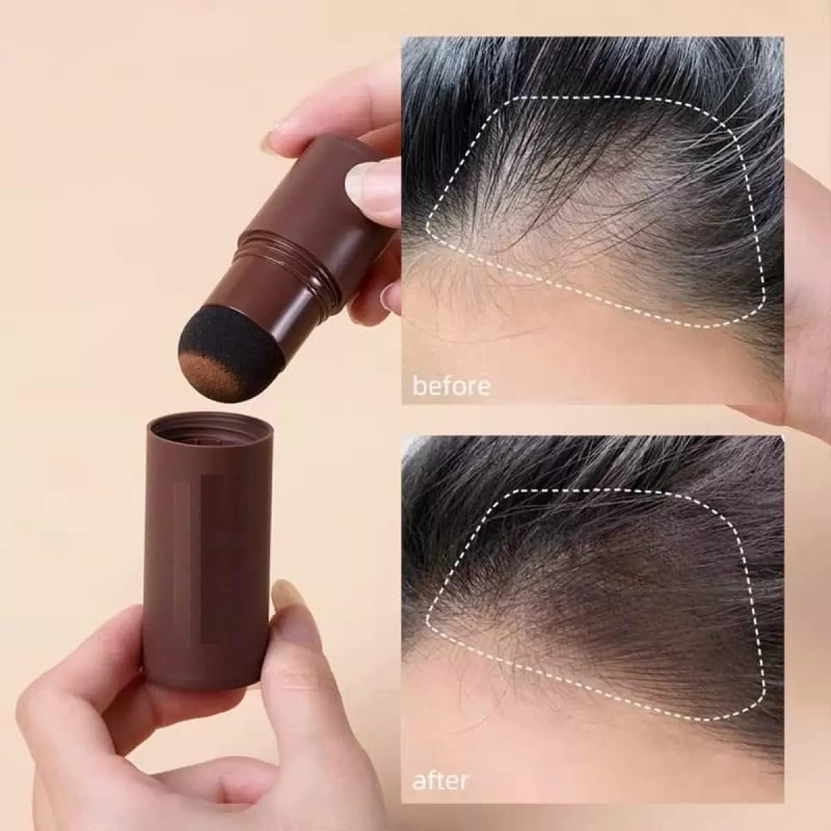 Hairline Powder Stick for Women & Men, Natural Shadow Filler & Shading Sponge Pen for Thinning Hair, Quick Root Touch-Up &