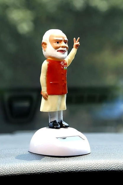 Alusters Politician Shree Narendra Modi Ji Solar Idol Bobblehead for Car Dashboard, Office Table,Home Decor| | Politician Statue for Gifting Kids,Family & Friends (Modi G)