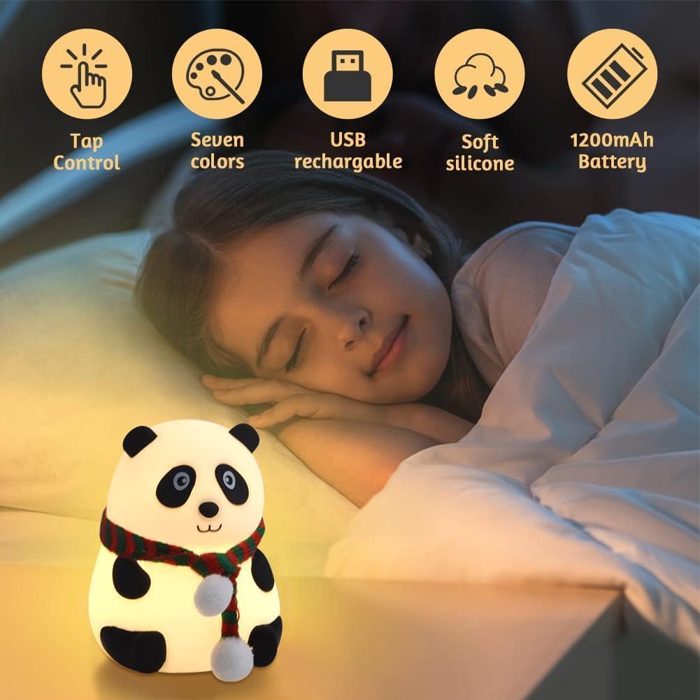 Touch Silicone Panda Light – Night Light for Kids, Girls & Boys