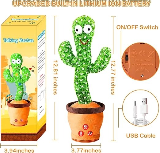 Alusters Dancing Cactus Toys Can Sing Wriggle & Singing Recording Repeat What You Say Funny Education Toys for Children Playing Home Decor for Kids