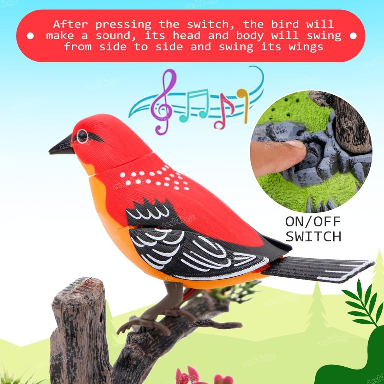 Electronic Singing Song Flapping real bird chirping Musical Toy for kids