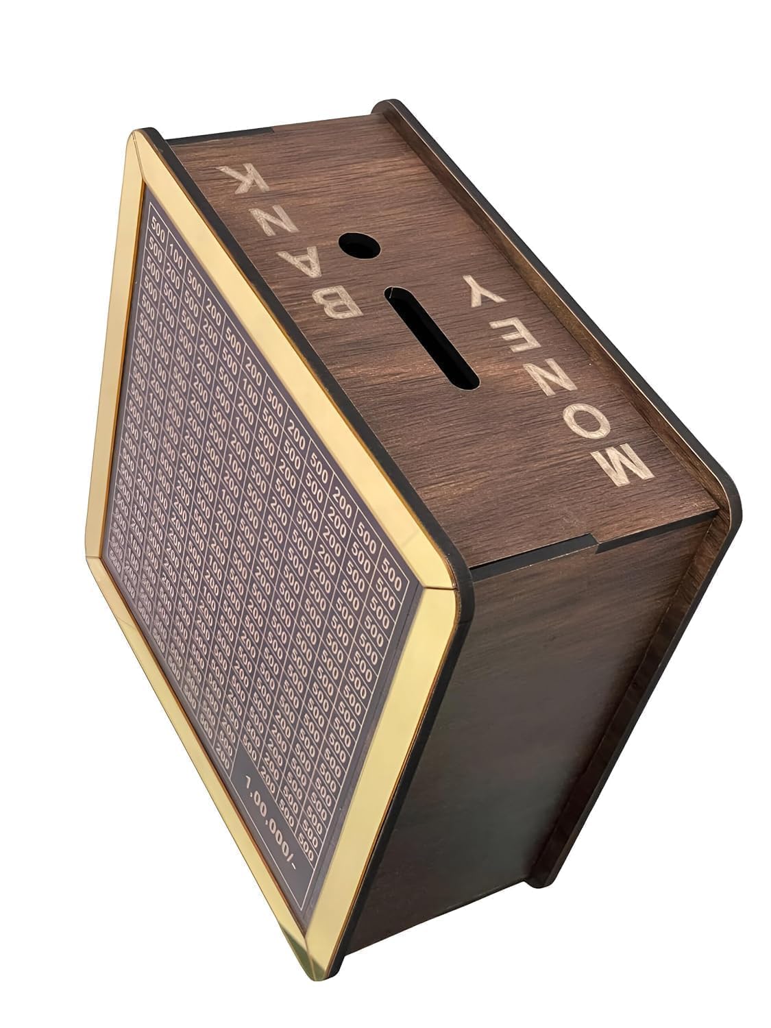 Money Saving Box for Kids and Adults | Wooden Money Bank with Lock | Big Size Piggy Bank 2 Lakh Target | 1 Lakh Saving Box with Numbers | Undiyal Hundi Pig (Money Bank)