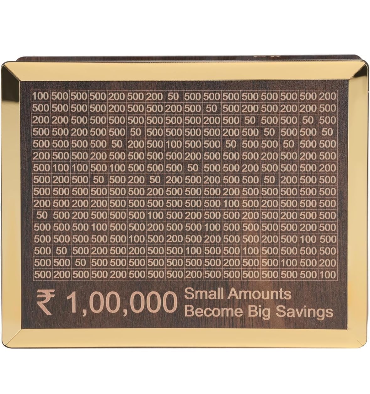 Money Saving Box for Kids and Adults | Wooden Money Bank with Lock | Big Size Piggy Bank 2 Lakh Target | 1 Lakh Saving Box with Numbers | Undiyal Hundi Pig (Money Bank)