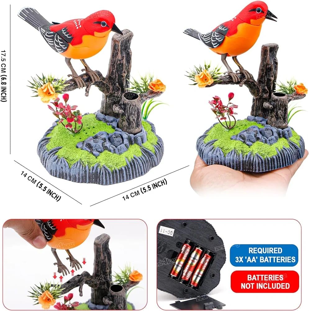 Electronic Singing Song Flapping real bird chirping Musical Toy for kids