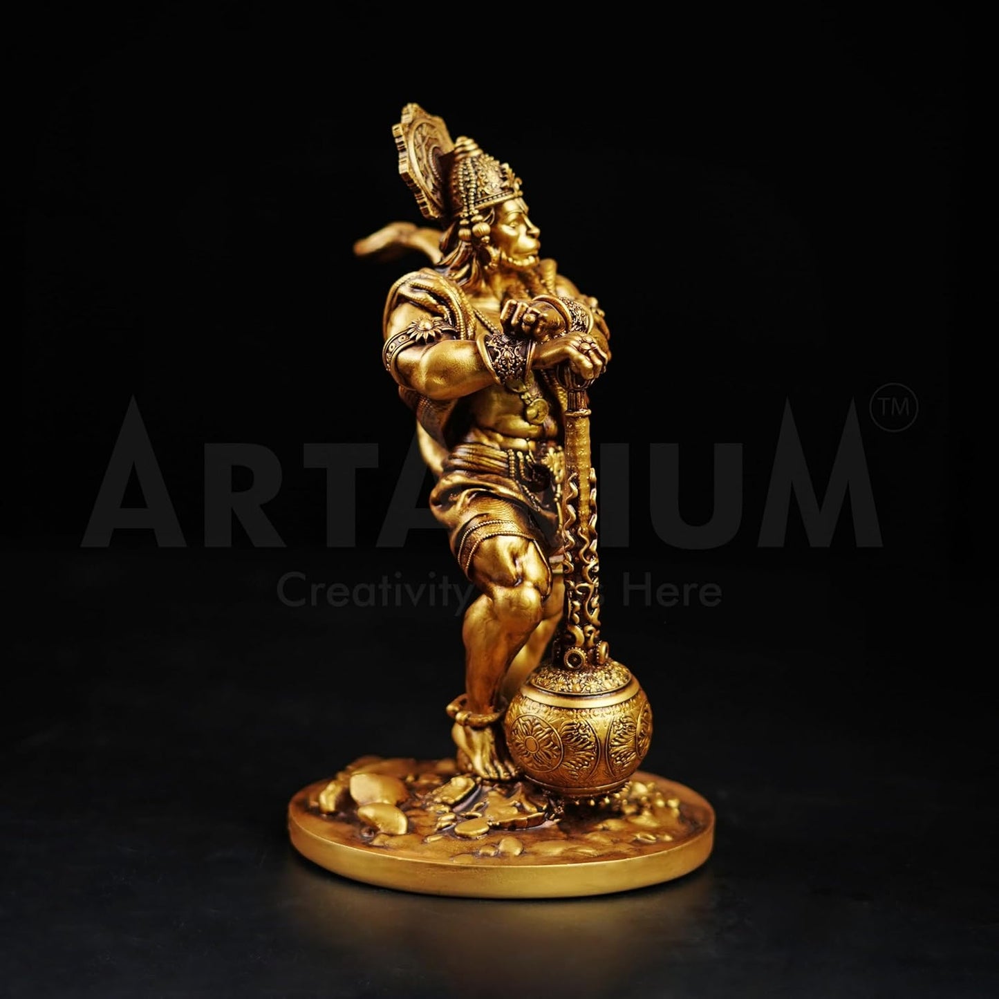 Pavan Putra Bajrangbali Murti Bahubali Hanuman Idol for Car Dashboard hanumaan ji (Bahubali Hanuman 4 Inch)