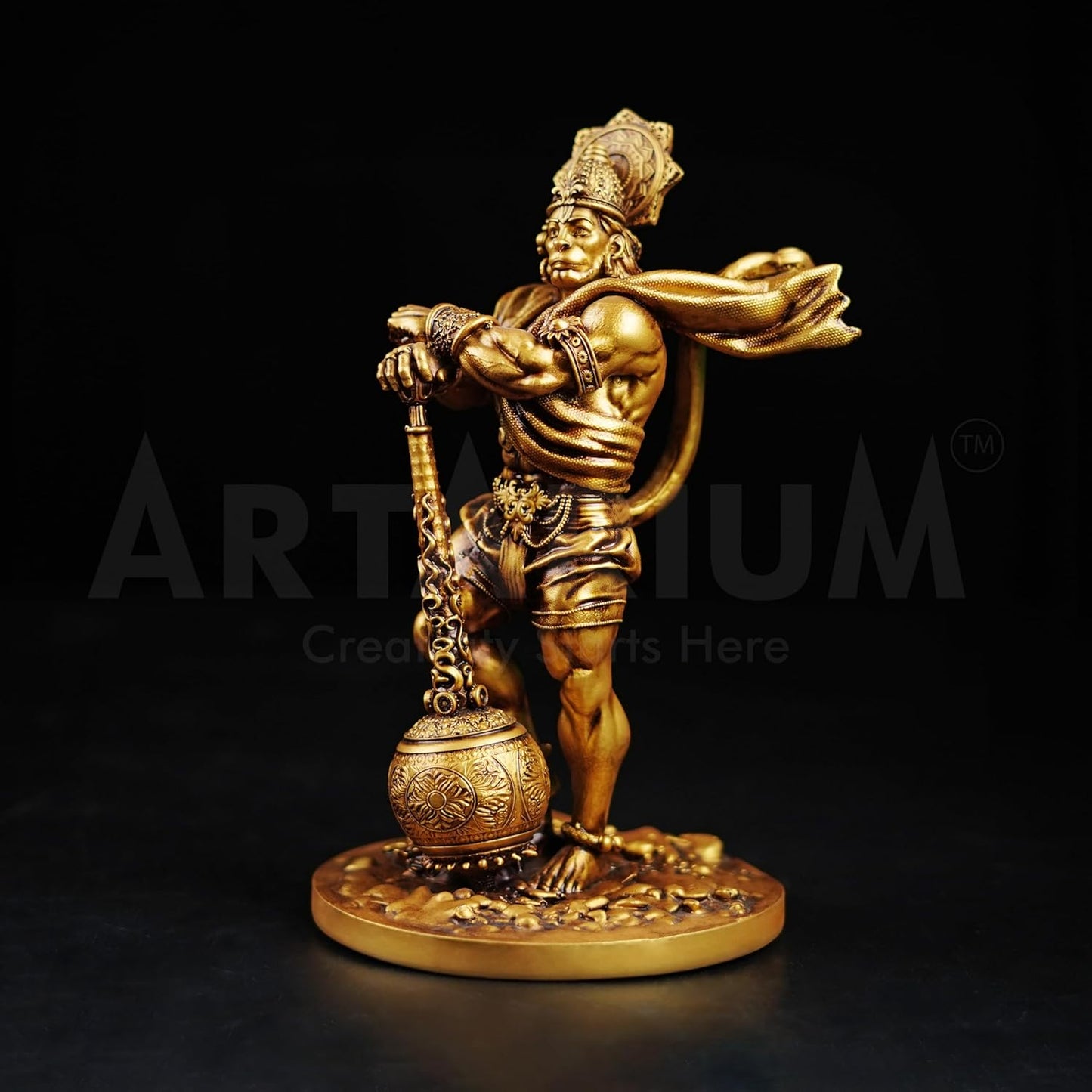 Pavan Putra Bajrangbali Murti Bahubali Hanuman Idol for Car Dashboard hanumaan ji (Bahubali Hanuman 4 Inch)
