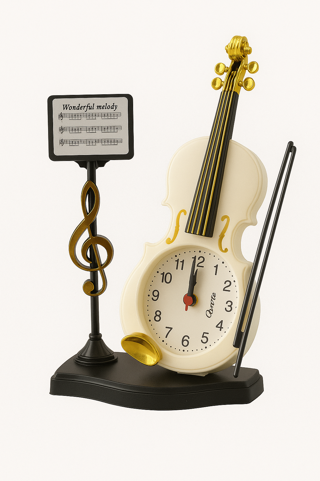 Alusters Guitar Design Table Clock/RED Colour Table Clock with ALARAM/Size:- 9.5 in Height, 3.5 in Width.