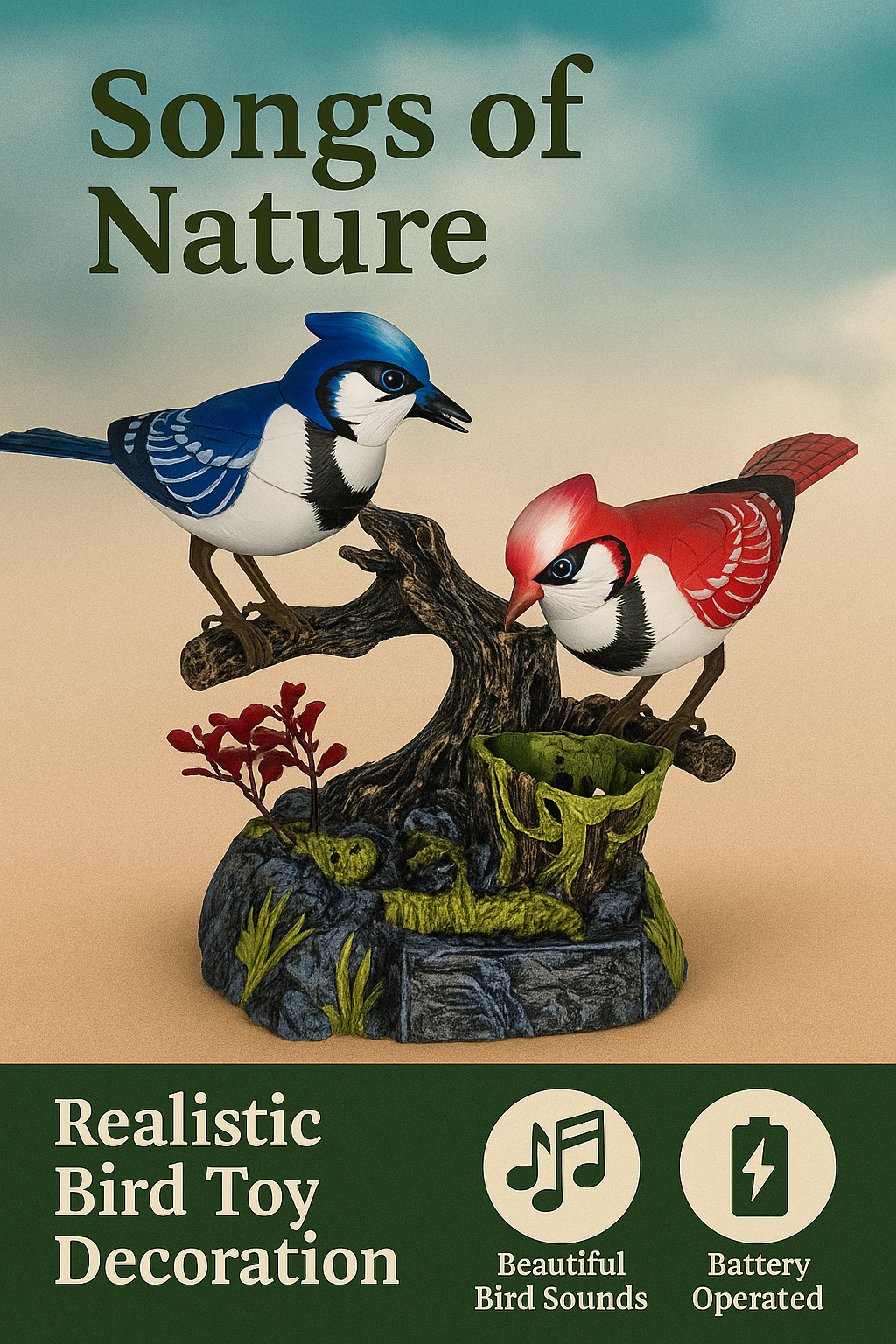 Alusters Electronic Singing Flapping Two Parrot/Bird & Pen Holder Musical Bird Toy/Talking Parrot Toy for Kids/Interaction Toys [ Singing Parrot for Kids]