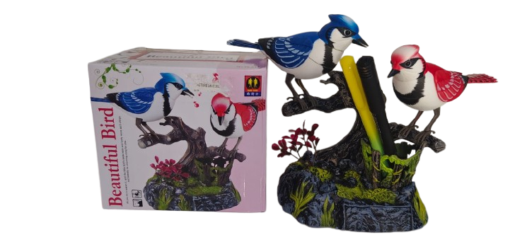 Alusters Electronic Singing Flapping Two Parrot/Bird & Pen Holder Musical Bird Toy/Talking Parrot Toy for Kids/Interaction Toys [ Singing Parrot for Kids]