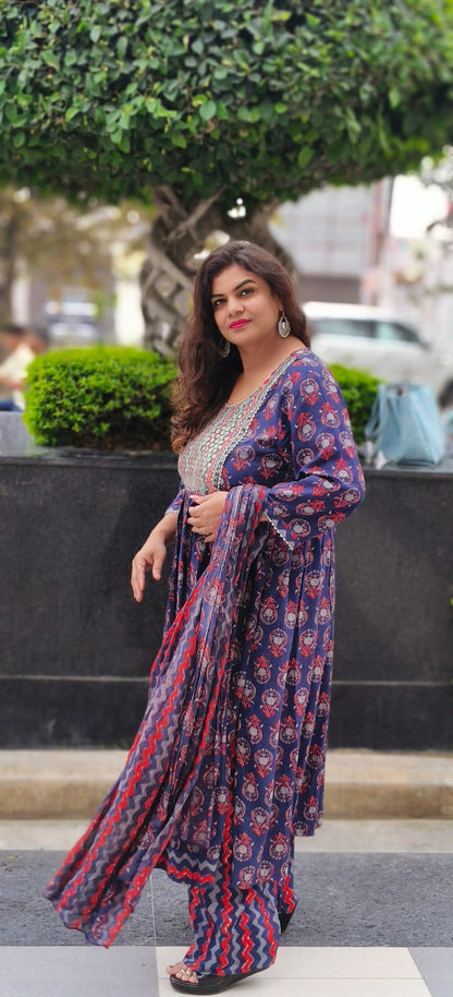 Elegant Naira Cut Kurta Suit Set for Women | Stylish Ethnic Wear with Dupatta