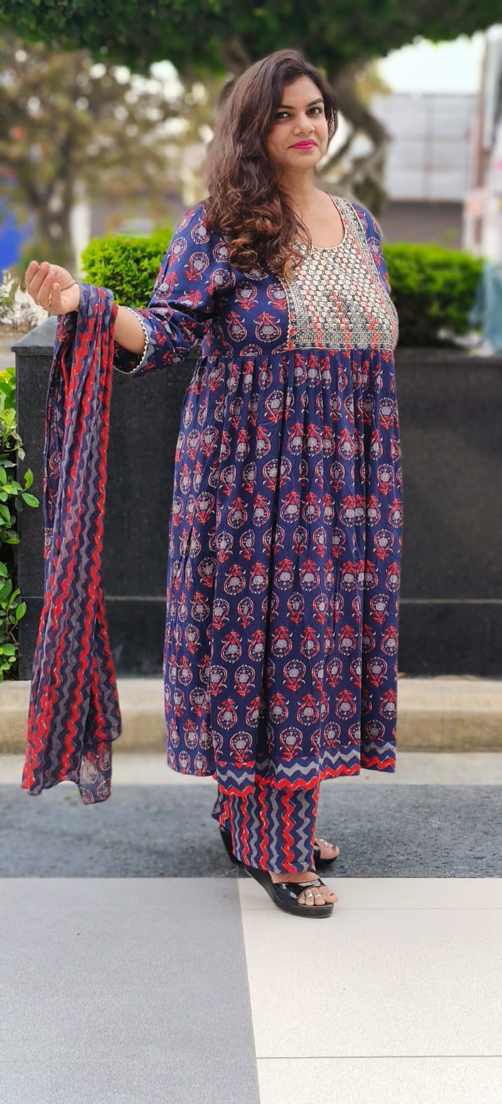 Elegant Naira Cut Kurta Suit Set for Women | Stylish Ethnic Wear with Dupatta